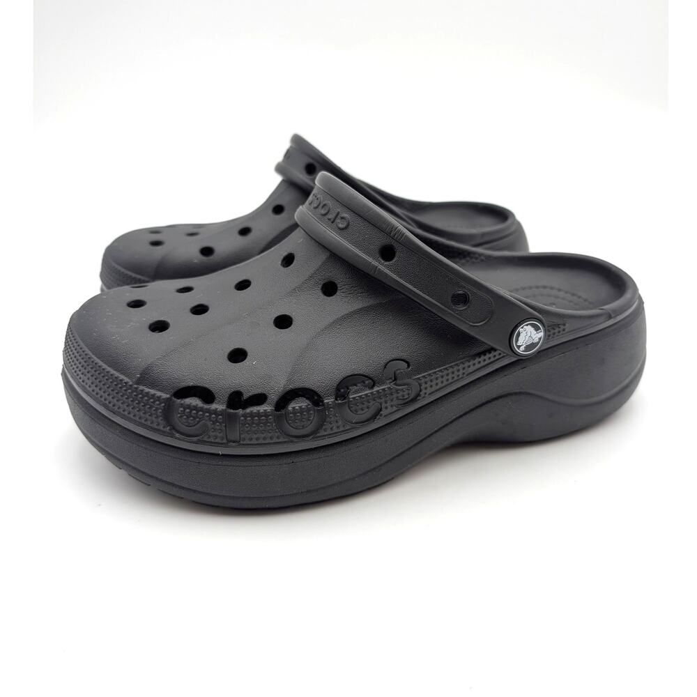 Crocs Baya Signature Classic Clogs Lightweight Women's Black Size US9 EU39.5